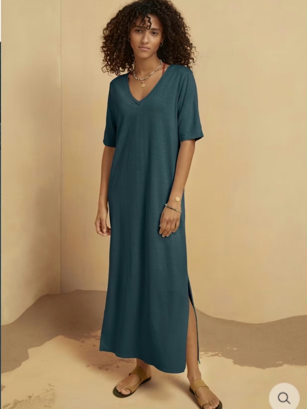 Wrap London V-Neck Hemp & Organic Cotton Dress in Steel